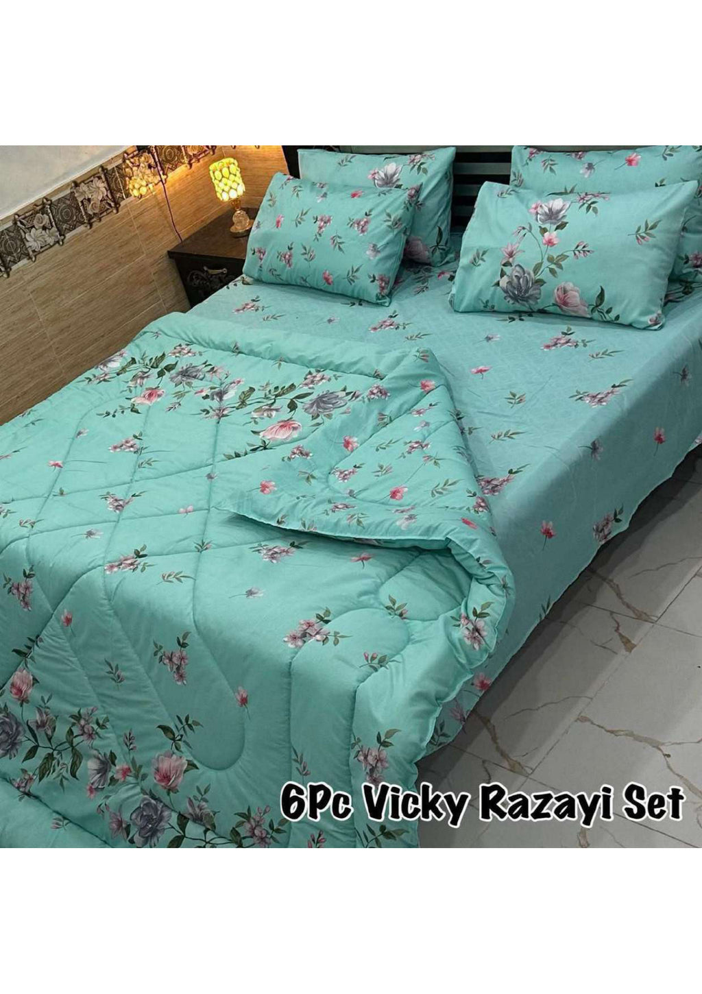 6Pc King Size Vicky Razayi Set – 500 GSM Mix Cotton | Khady's Fabric