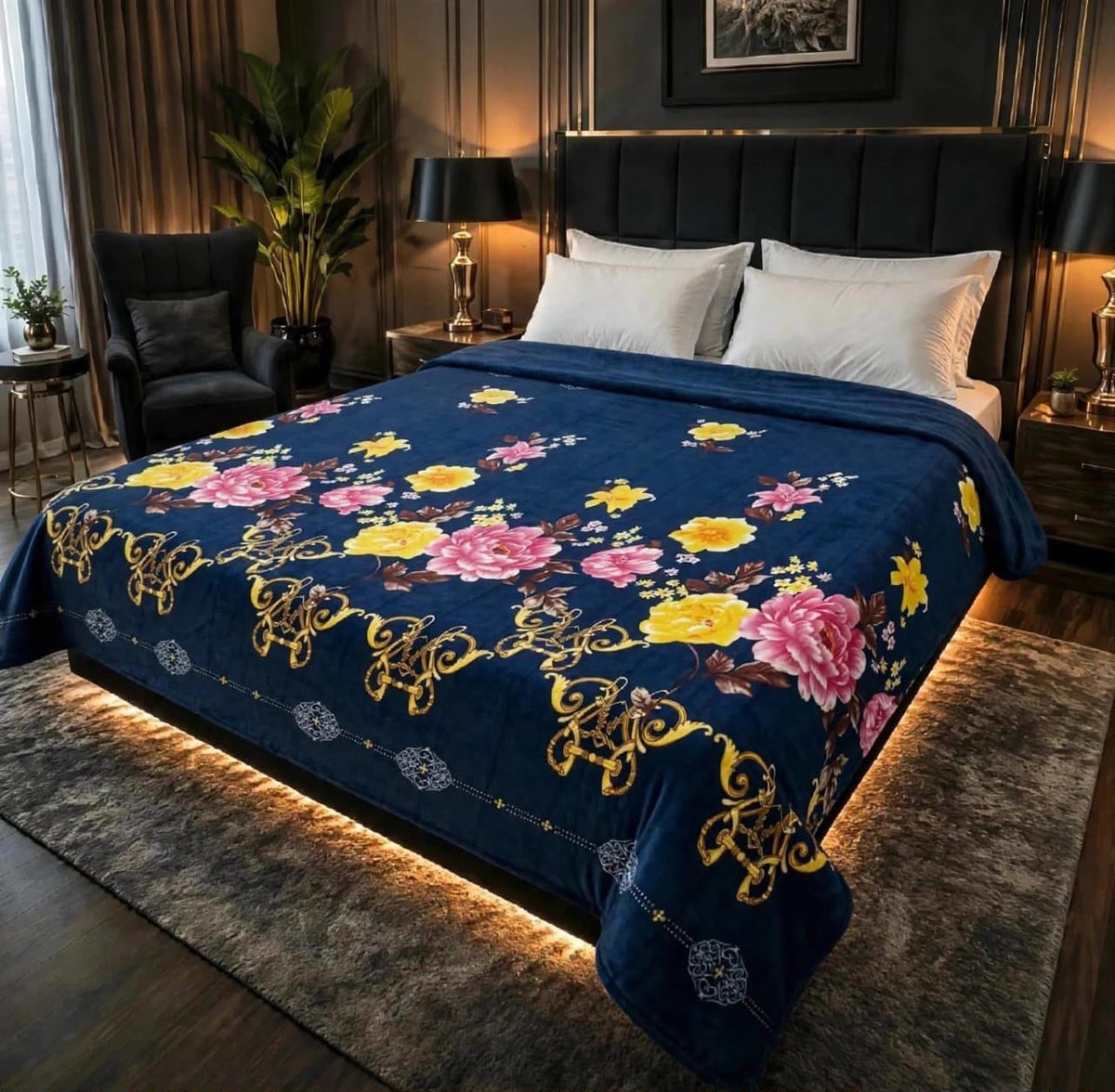 AC Double Bed Blanket Combo – Soft Fleece Blanket 81 x 90 Inch