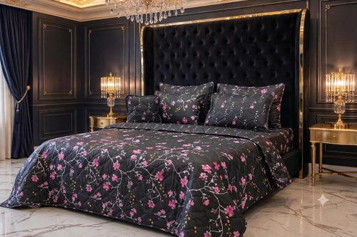 7Pc Printed Comforter Set – King Size Cotton Mix Bedding Set