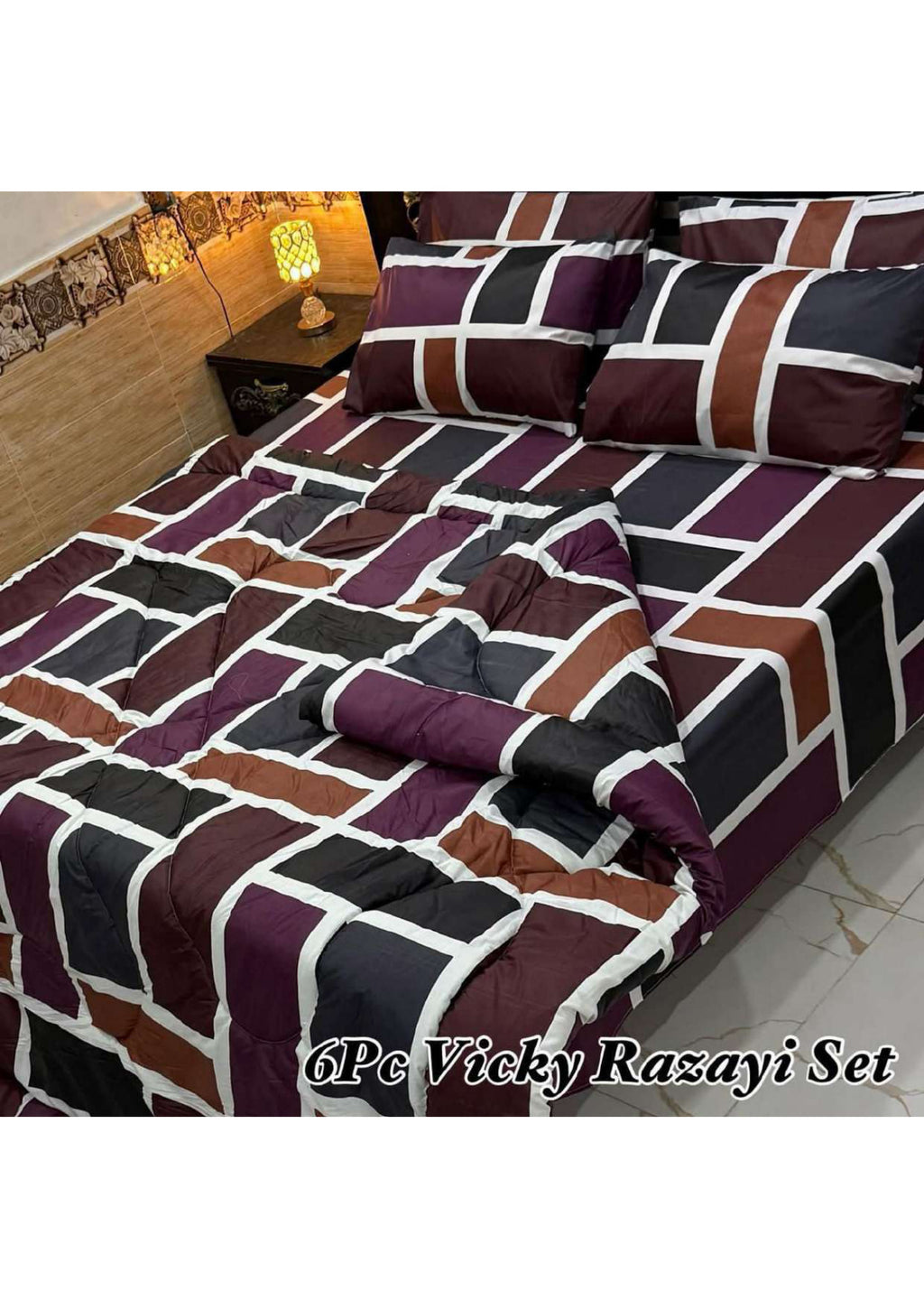 6Pc King Size Vicky Razayi Set – 500 GSM Mix Cotton | Khady's Fabric