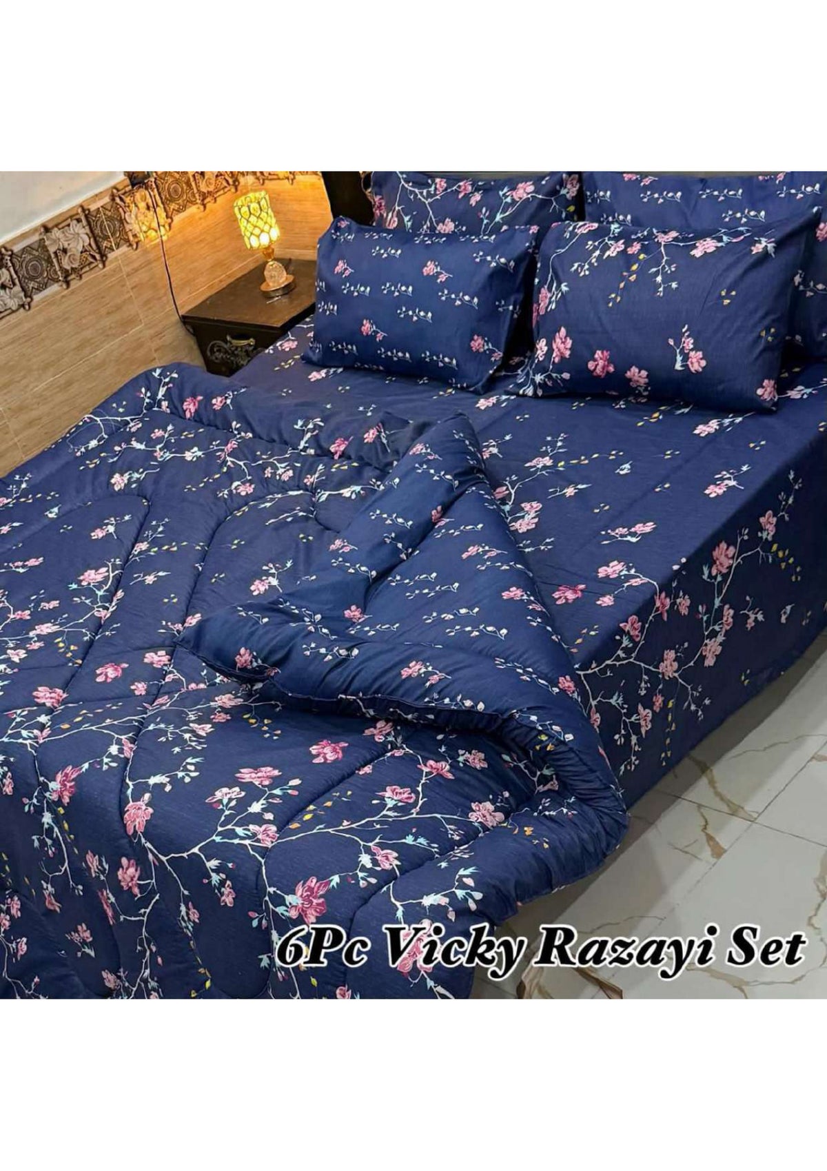 6Pc King Size Vicky Razayi Set – 500 GSM Mix Cotton | Khady's Fabric