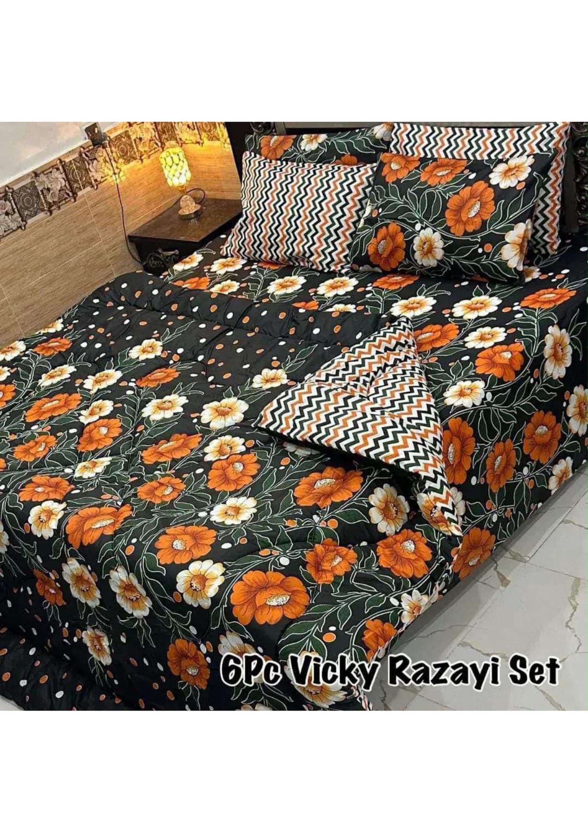 6Pc King Size Vicky Razayi Set – 500 GSM Mix Cotton | Khady's Fabric
