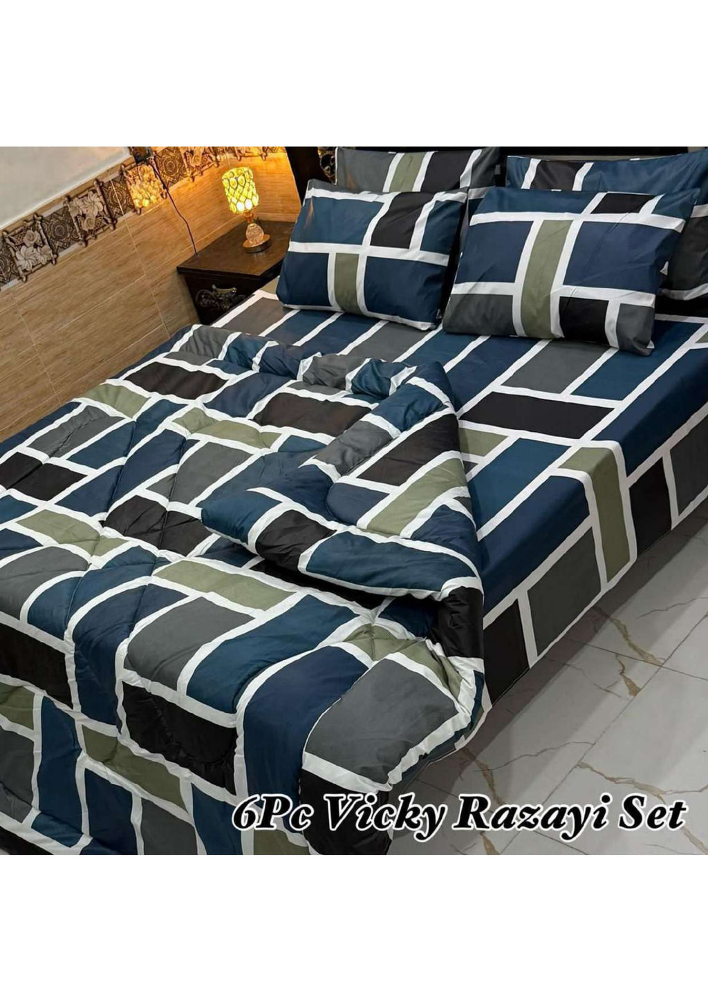 6Pc King Size Vicky Razayi Set – 500 GSM Mix Cotton | Khady's Fabric