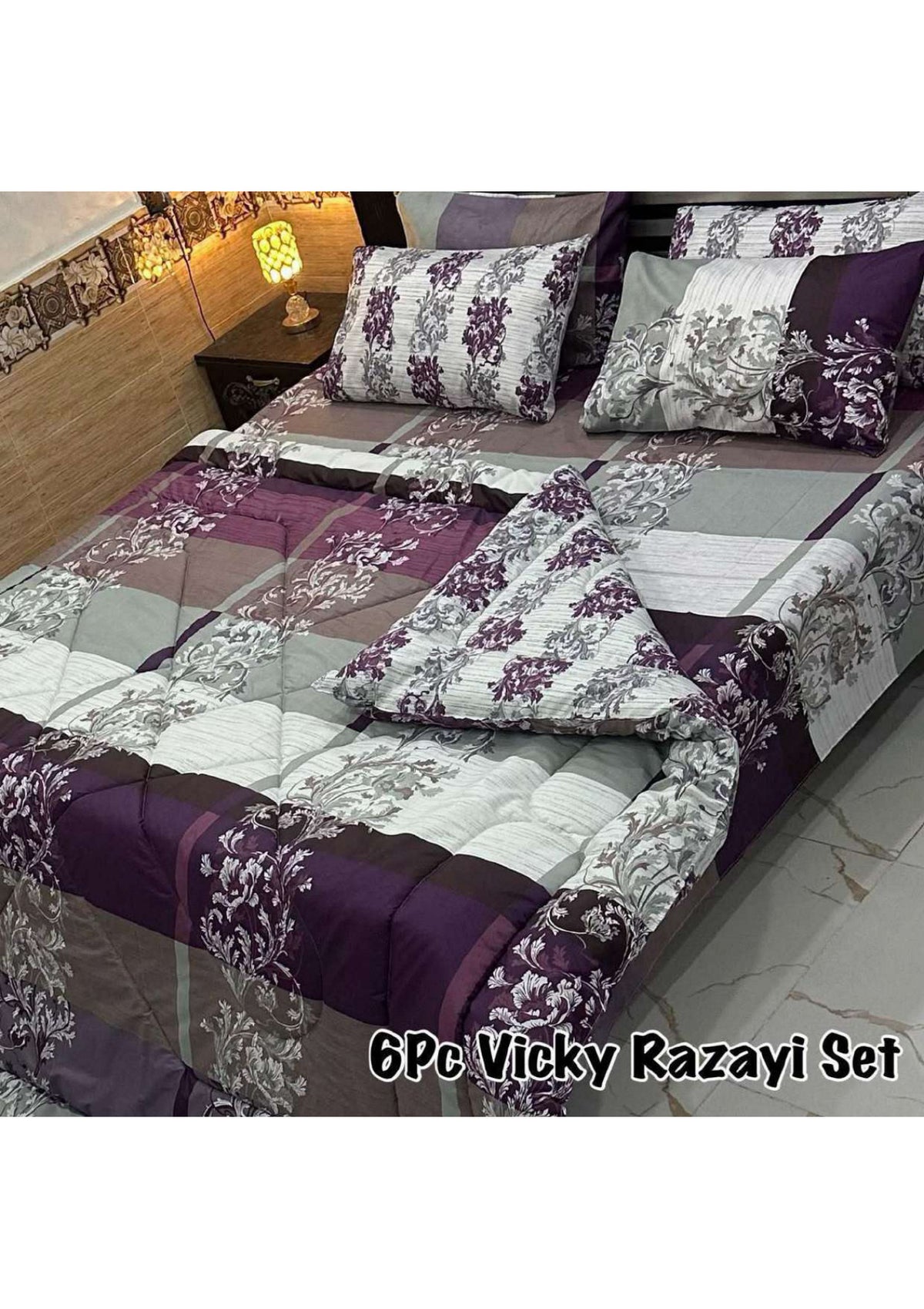 6Pc King Size Vicky Razayi Set – 500 GSM Mix Cotton | Khady's Fabric