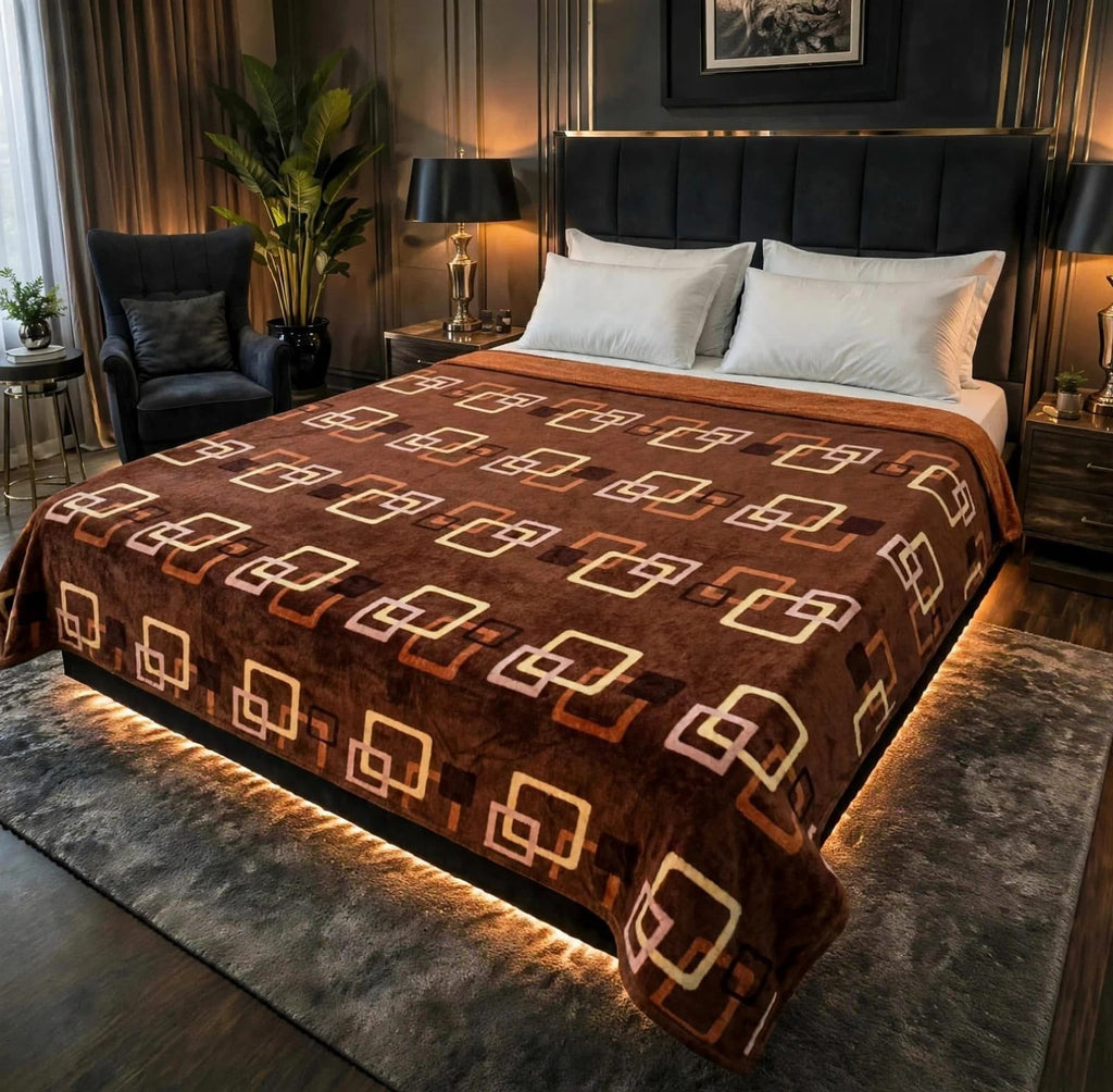 AC Double Bed Blanket Combo – Soft Fleece Blanket 81 x 90 Inch