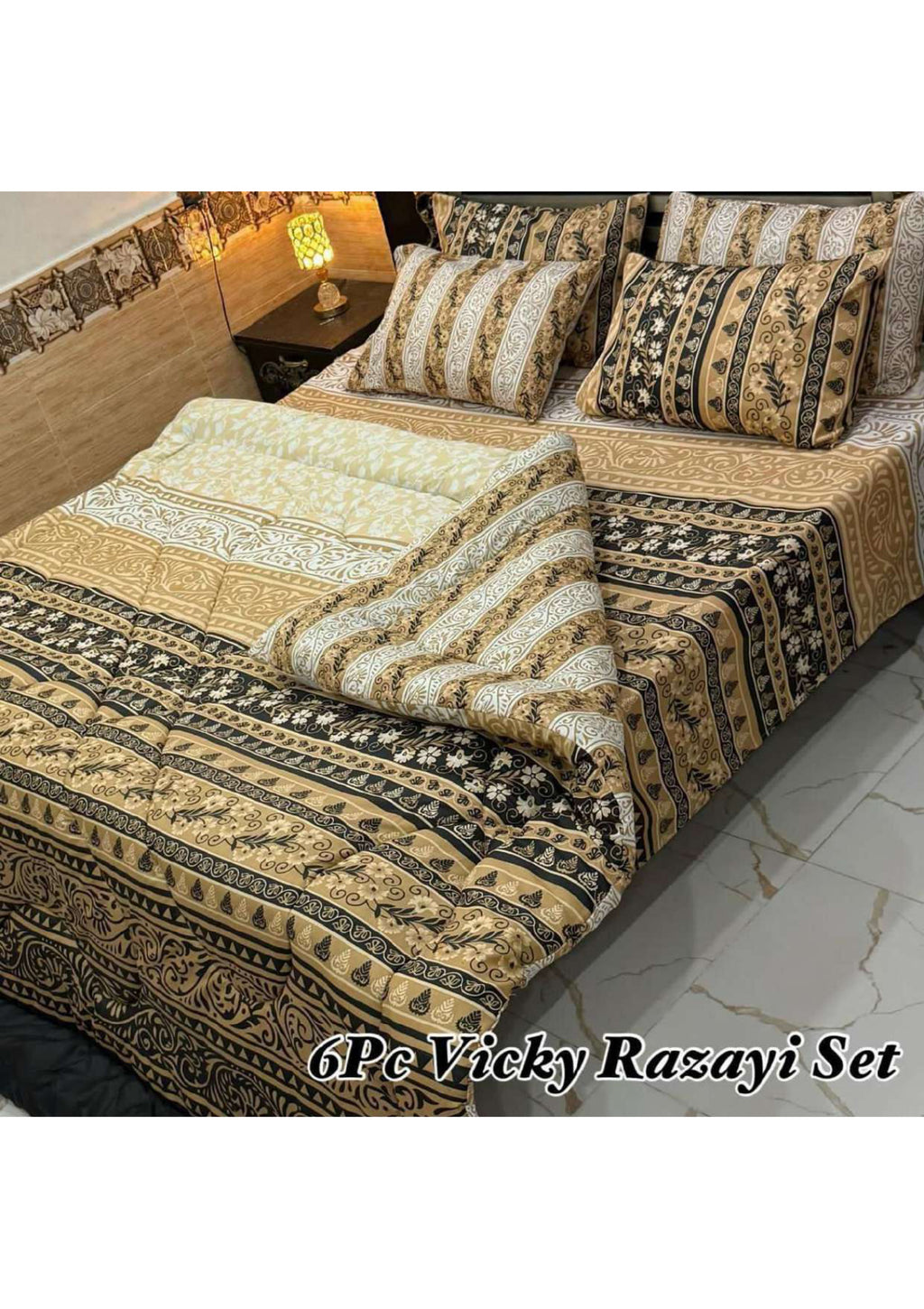 6Pc King Size Vicky Razayi Set – 500 GSM Mix Cotton | Khady's Fabric