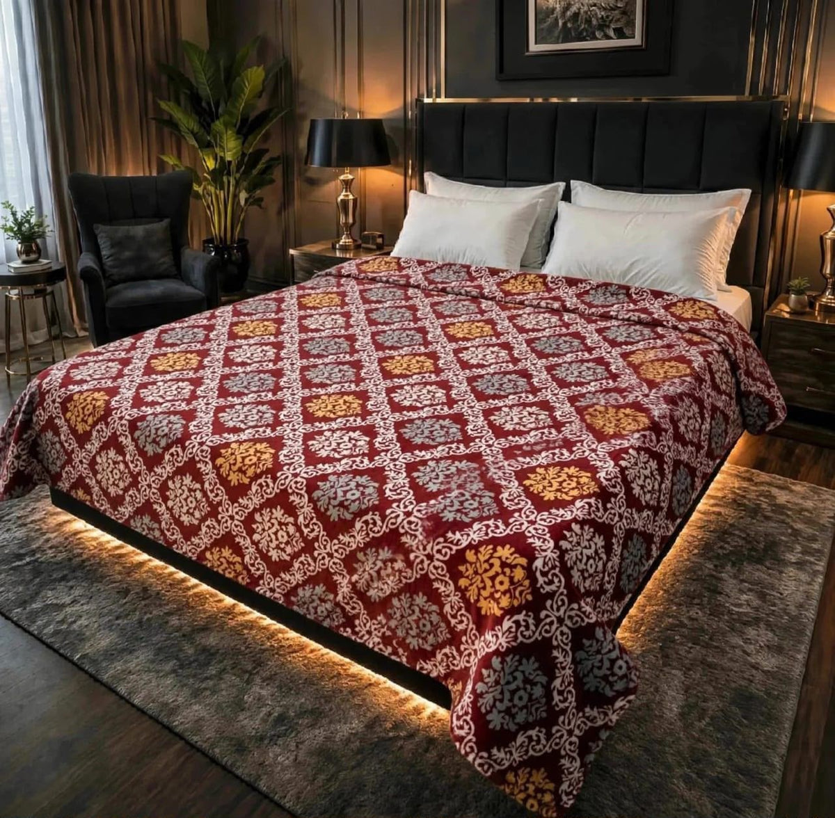 AC Double Bed Blanket Combo – Soft Fleece Blanket 81 x 90 Inch