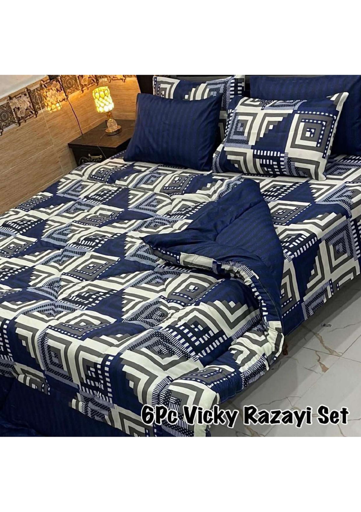 6Pc King Size Vicky Razayi Set – 500 GSM Mix Cotton | Khady's Fabric