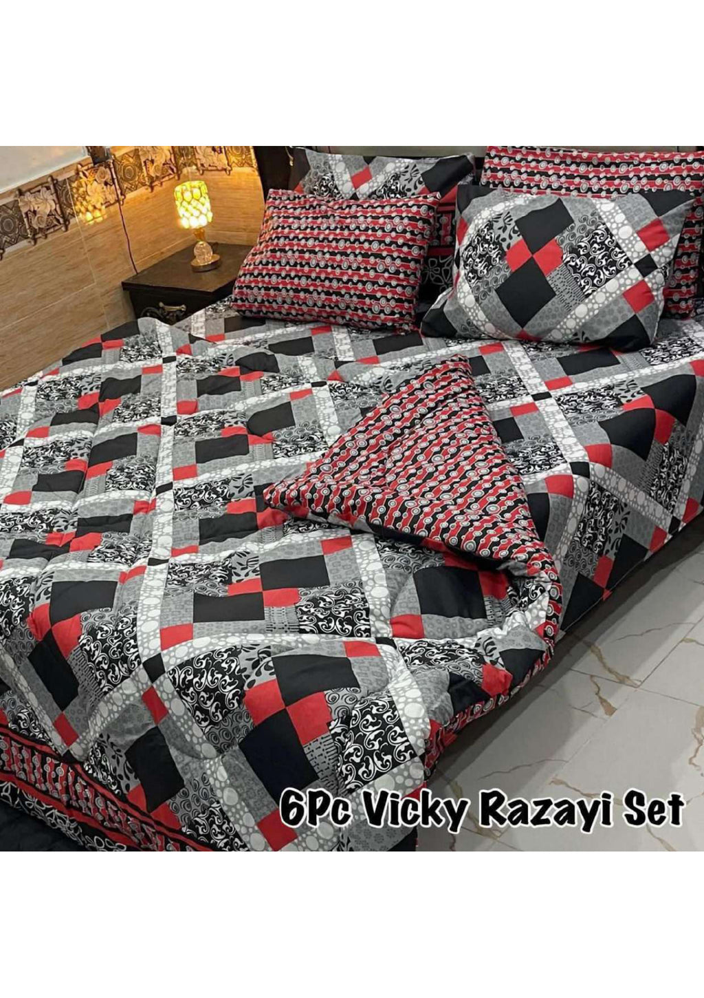 6Pc King Size Vicky Razayi Set – 500 GSM Mix Cotton | Khady's Fabric