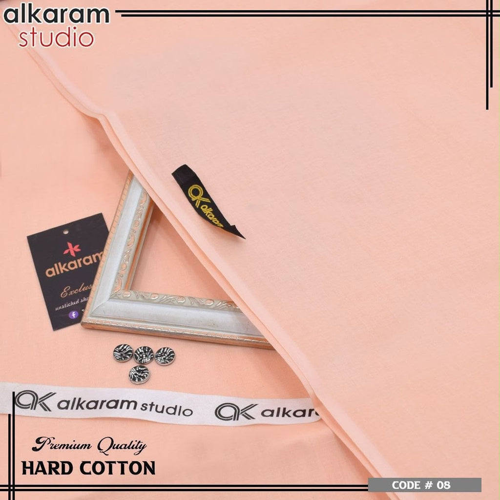 Alkaram Fabrics 4.5 Meter Hard Cotton Unstitched Summer Suit | Color Guaranteed
