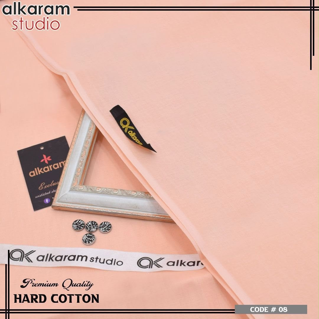 Alkaram Fabrics 4.5 Meter Hard Cotton Unstitched Summer Suit | Color Guaranteed