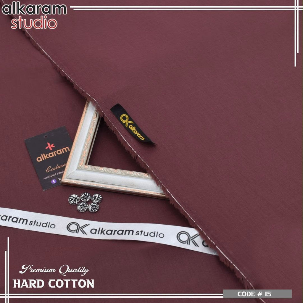 Alkaram Fabrics 4.5 Meter Hard Cotton Unstitched Summer Suit | Color Guaranteed