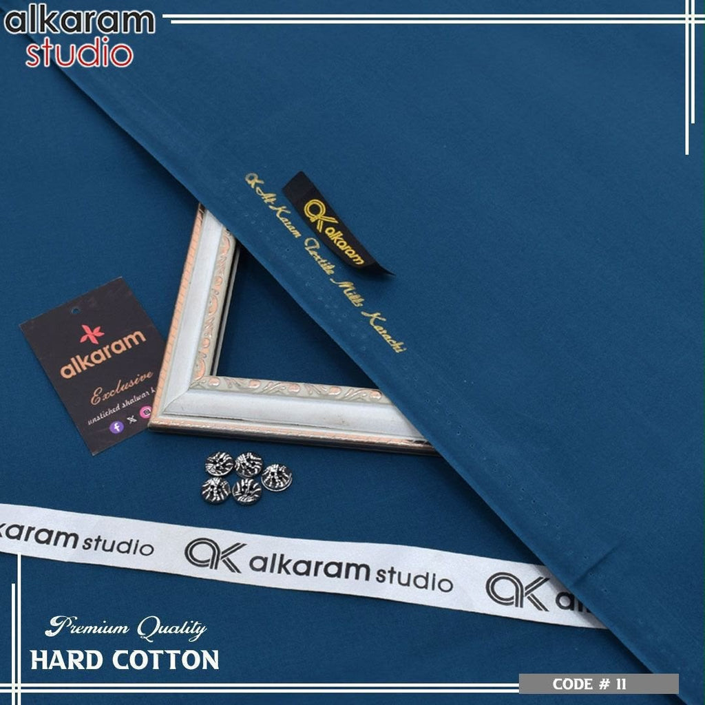 Alkaram Fabrics 4.5 Meter Hard Cotton Unstitched Summer Suit | Color Guaranteed