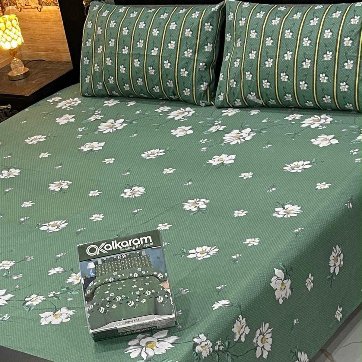 Alkaram 3Pc Mix Cotton King Pair Bedsheets