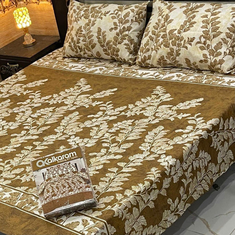 Alkaram 3Pc Mix Cotton King Pair Bedsheets