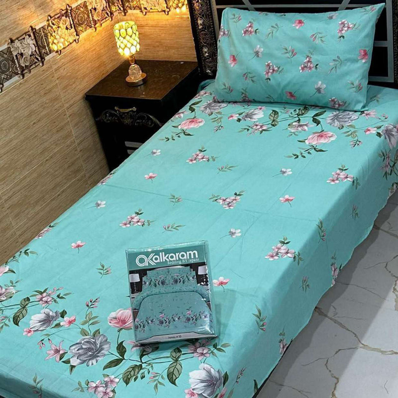 Alkaram 4Pc Mix Cotton Single Pair Bedsheets| Shop Now