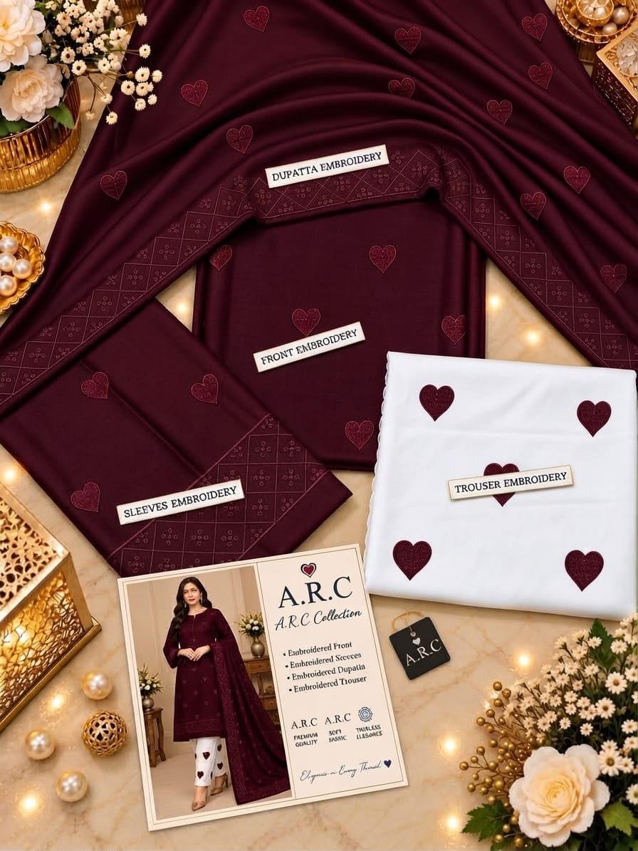 BAREEZE Winter Collection 2026 Heart Edition | Premium Dhanak Suit
