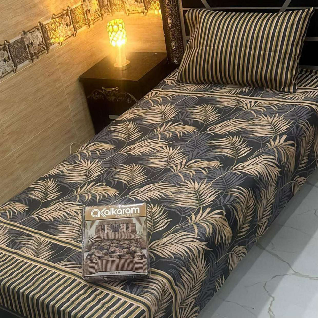 Alkaram 4Pc Mix Cotton Single Pair Bedsheets| Shop Now