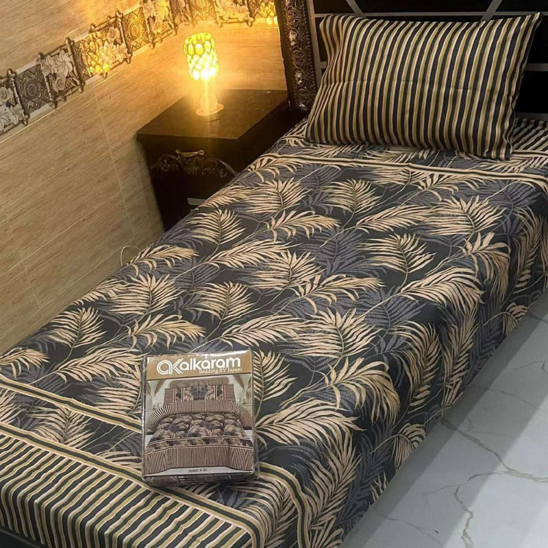 Alkaram 4Pc Mix Cotton Single Pair Bedsheets| Shop Now