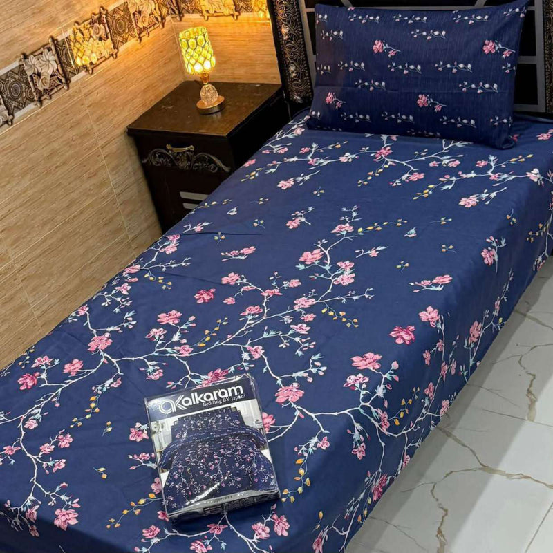 Alkaram 4Pc Mix Cotton Single Pair Bedsheets| Shop Now
