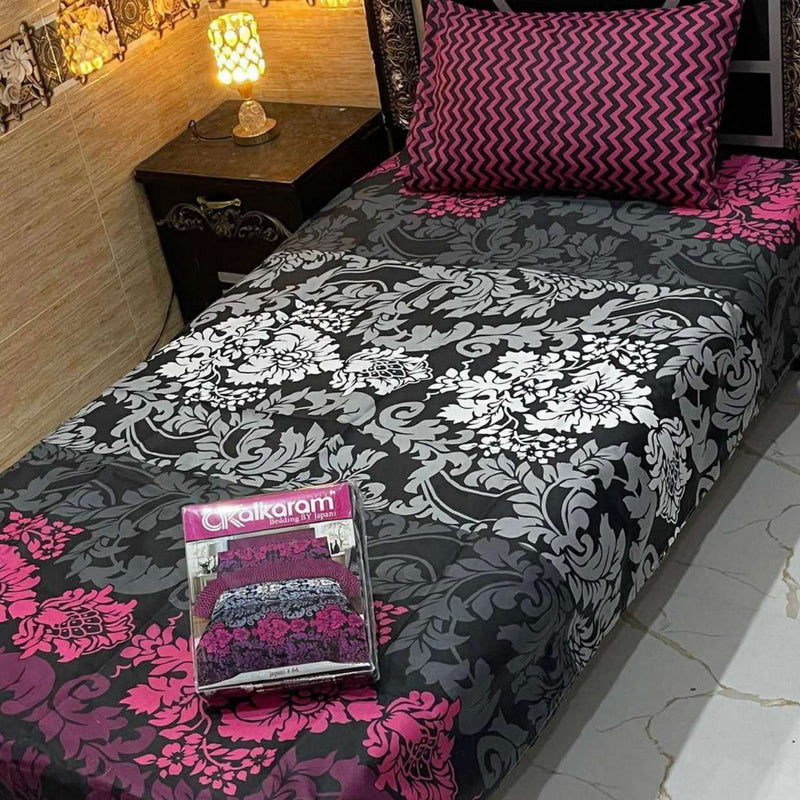 Alkaram 4Pc Mix Cotton Single Pair Bedsheets| Shop Now