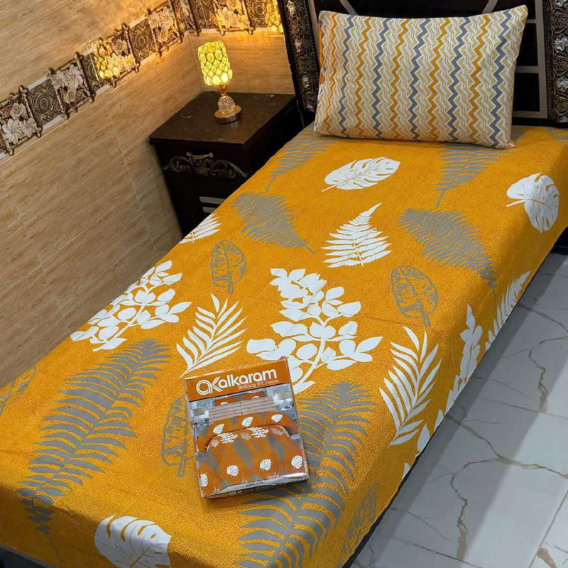 Alkaram 4Pc Mix Cotton Single Pair Bedsheets| Shop Now