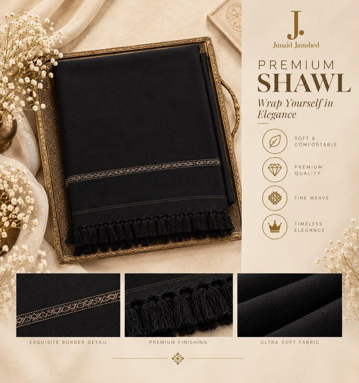J. Mardana Soft Wool Shawls Collection – 10 Colors