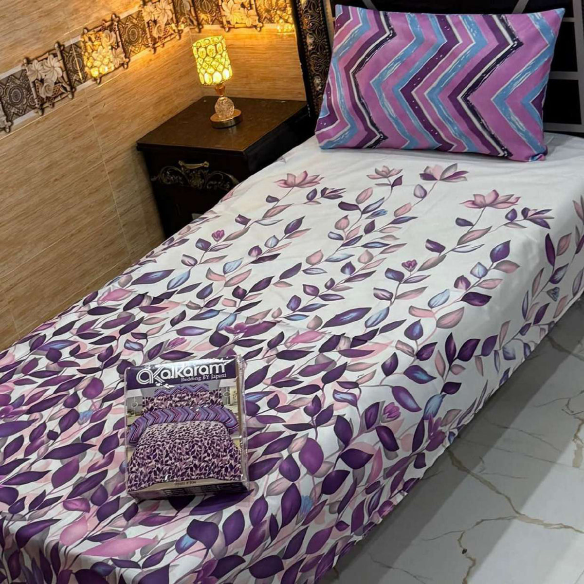 Alkaram 4Pc Mix Cotton Single Pair Bedsheets| Shop Now