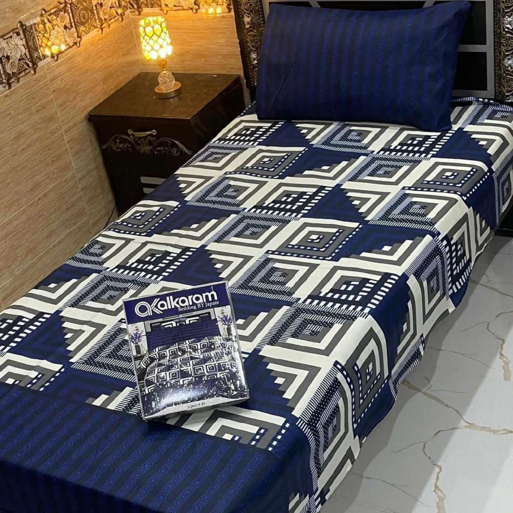 Alkaram 4Pc Mix Cotton Single Pair Bedsheets| Shop Now