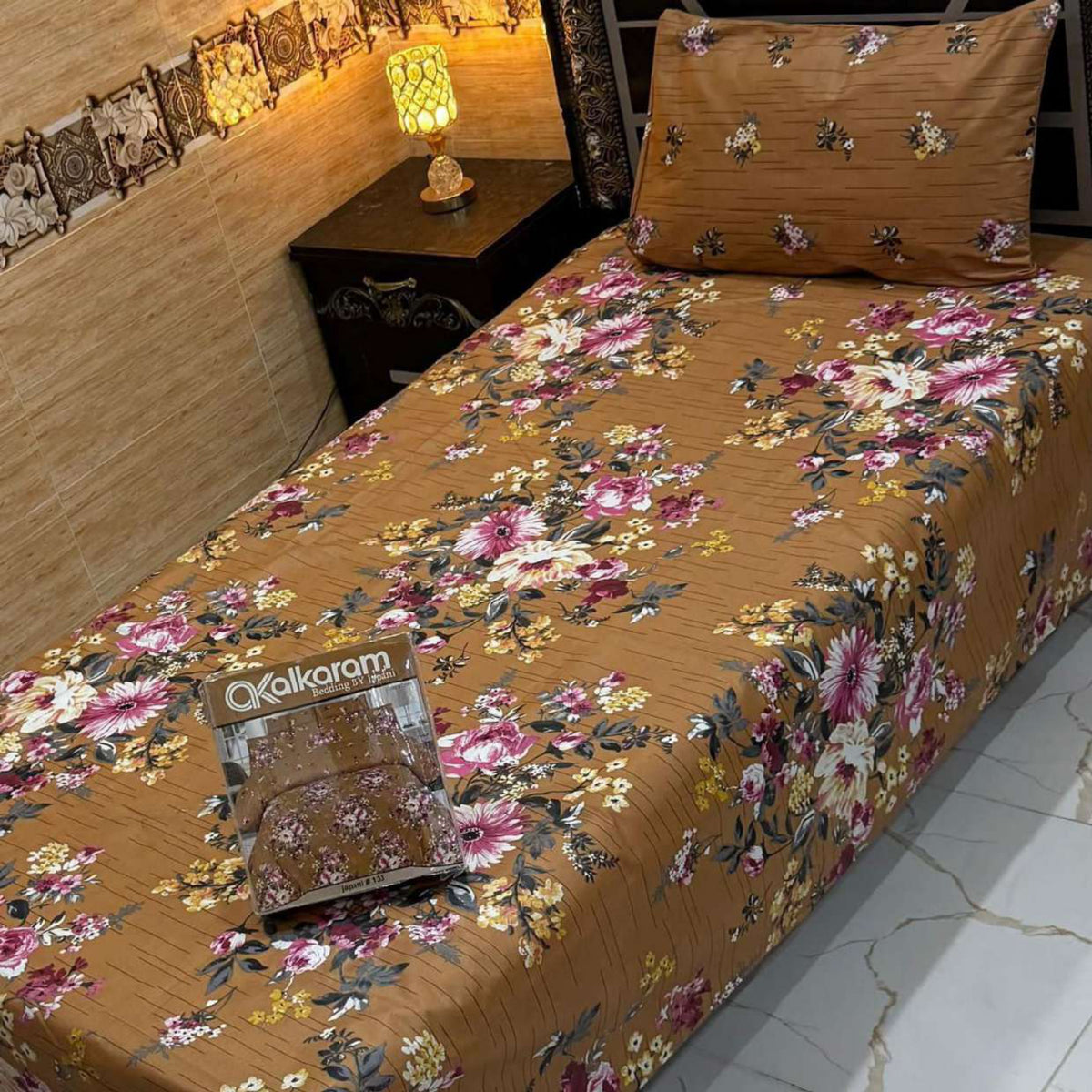Alkaram 4Pc Mix Cotton Single Pair Bedsheets| Shop Now