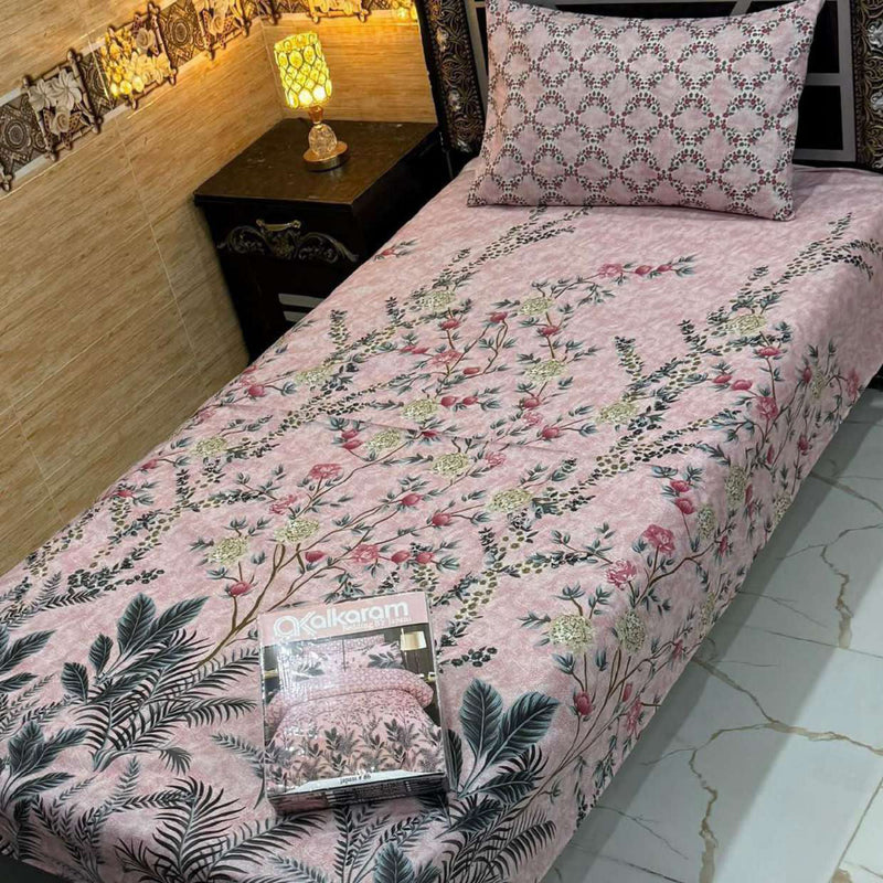 Alkaram 4Pc Mix Cotton Single Pair Bedsheets| Shop Now