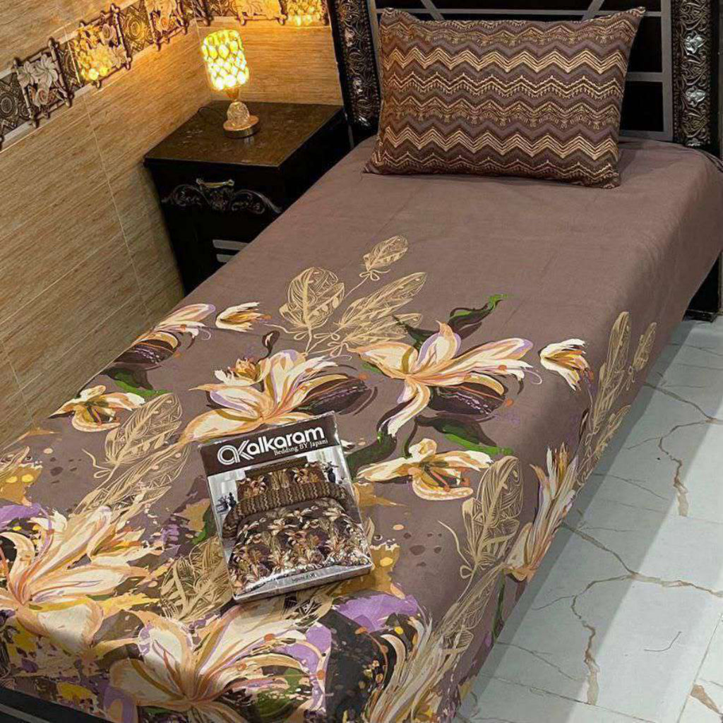 Alkaram 4Pc Mix Cotton Single Pair Bedsheets| Shop Now