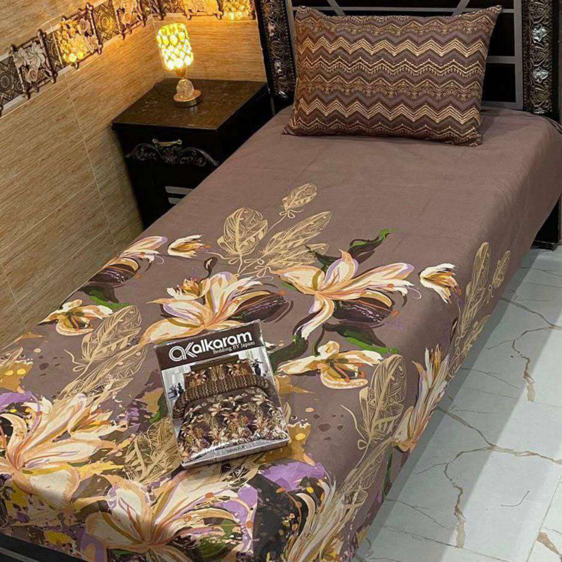 Alkaram 4Pc Mix Cotton Single Pair Bedsheets| Shop Now