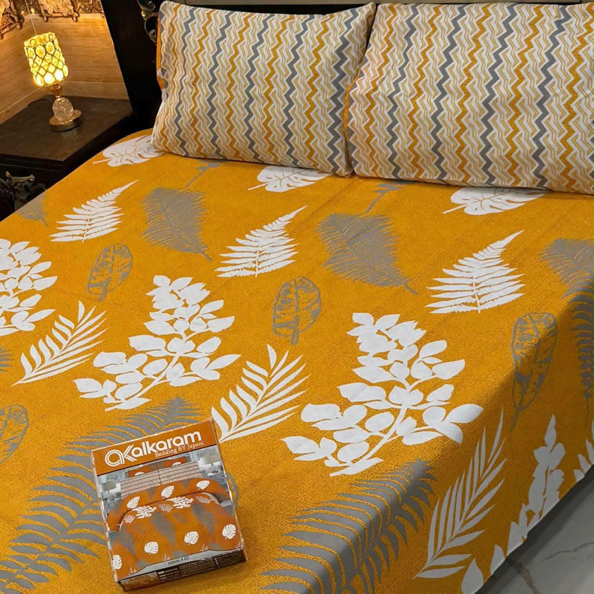 Alkaram 3Pc Mix Cotton King Pair Bedsheets