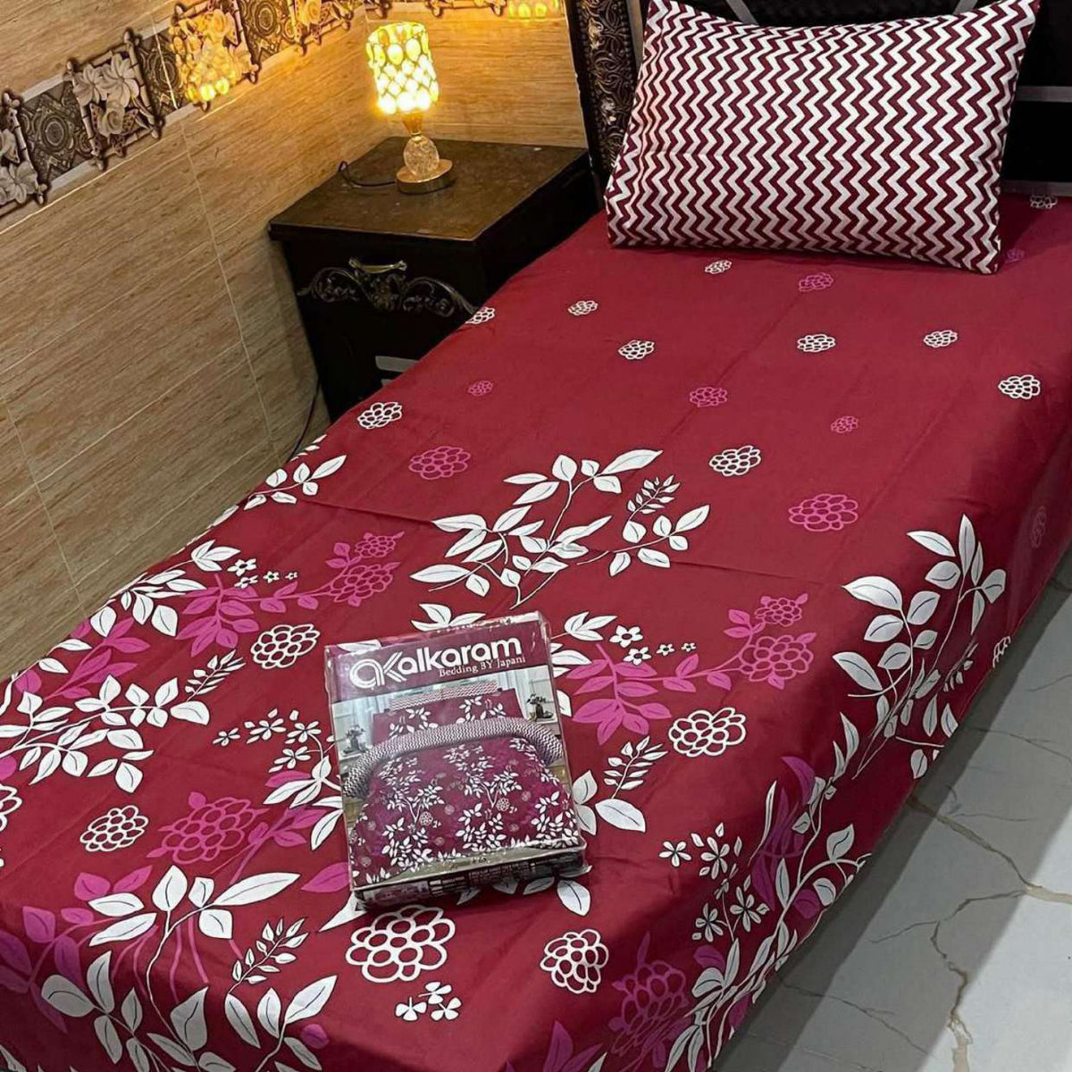 Alkaram 4Pc Mix Cotton Single Pair Bedsheets| Shop Now