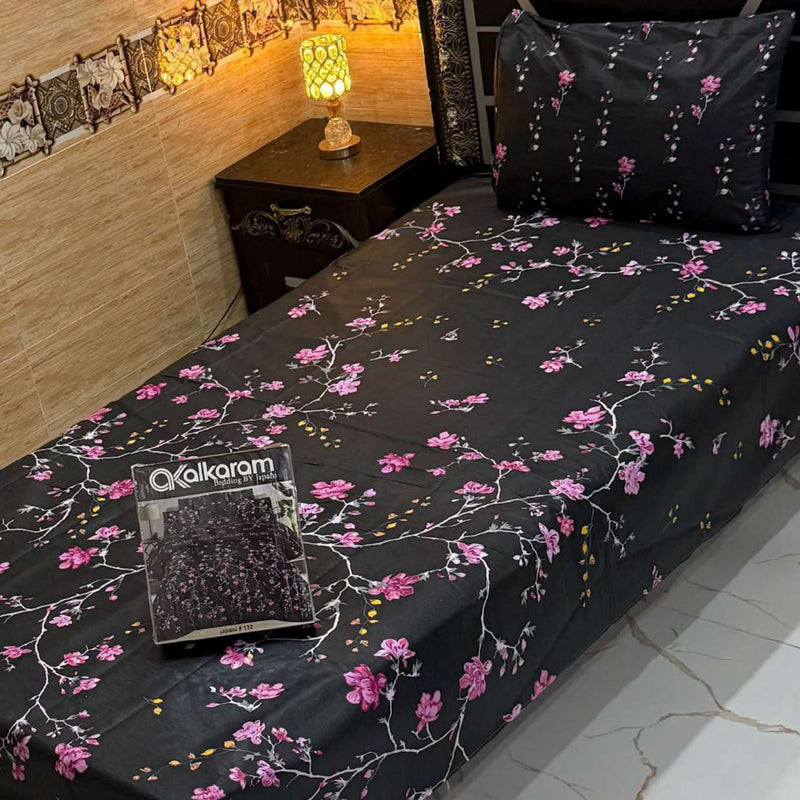Alkaram 4Pc Mix Cotton Single Pair Bedsheets| Shop Now