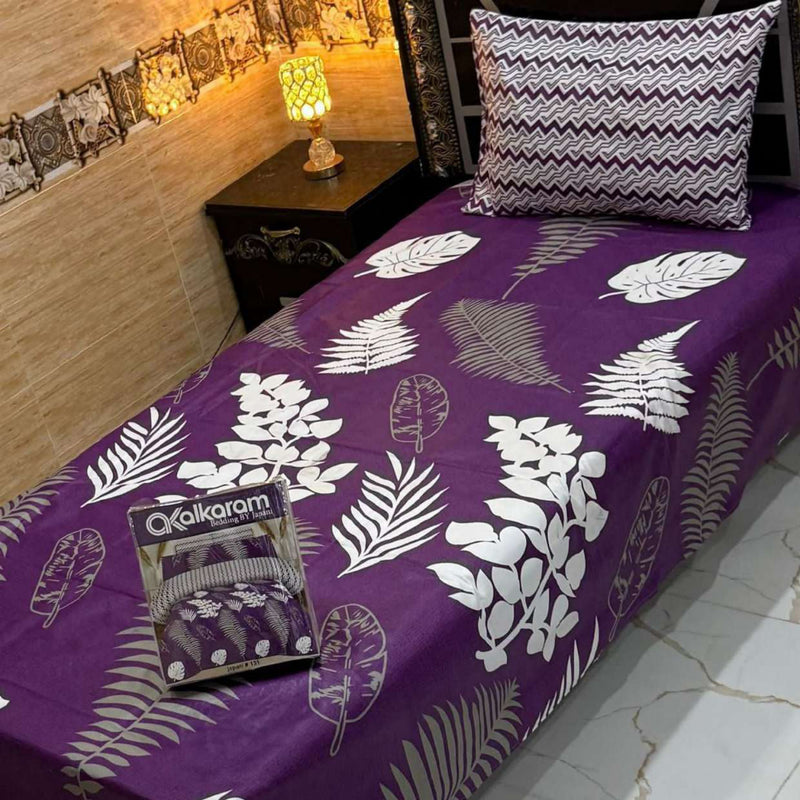 Alkaram 4Pc Mix Cotton Single Pair Bedsheets| Shop Now