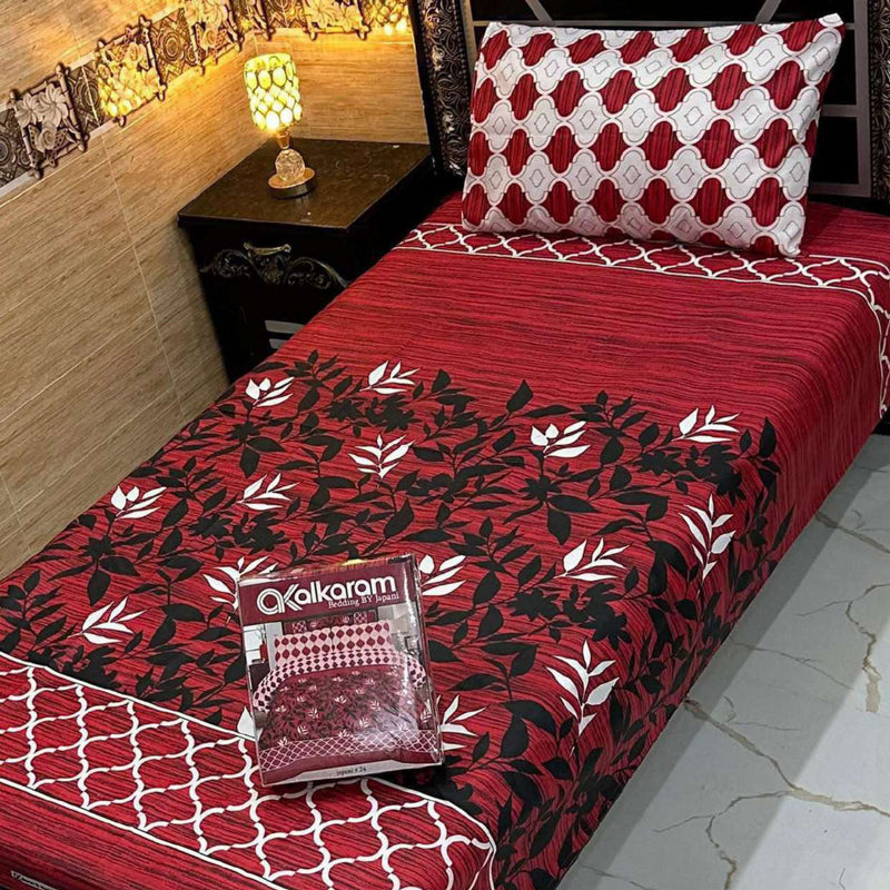 Alkaram 4Pc Mix Cotton Single Pair Bedsheets| Shop Now
