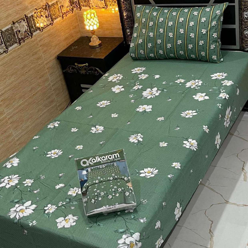 Alkaram 4Pc Mix Cotton Single Pair Bedsheets| Shop Now