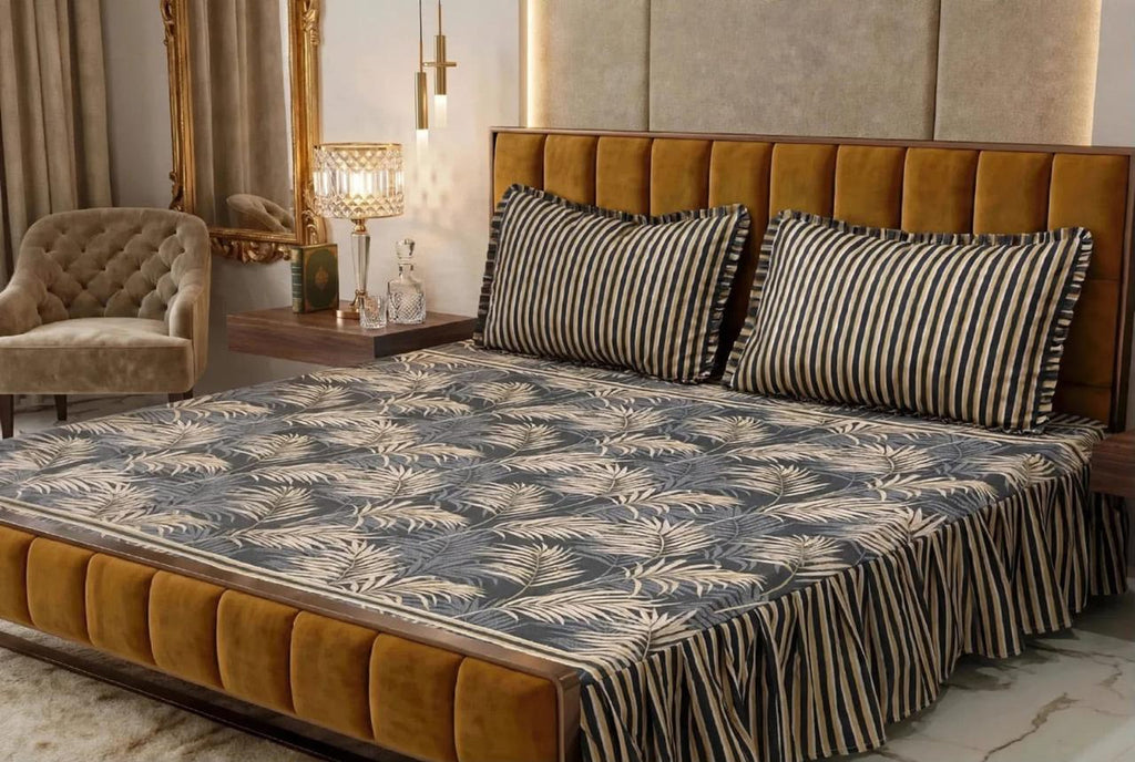 Alkaram 3Pc Stitched 2 Sided Frill Bedsheets