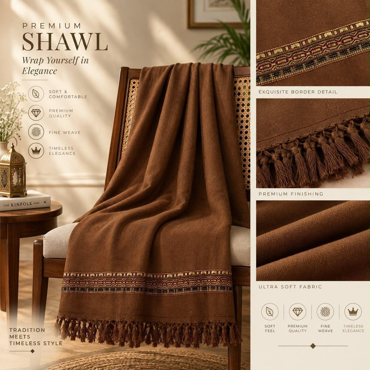 j. Mardana Shawl for Men – Premium Soft Wool Winter Shawl | 3 Yard