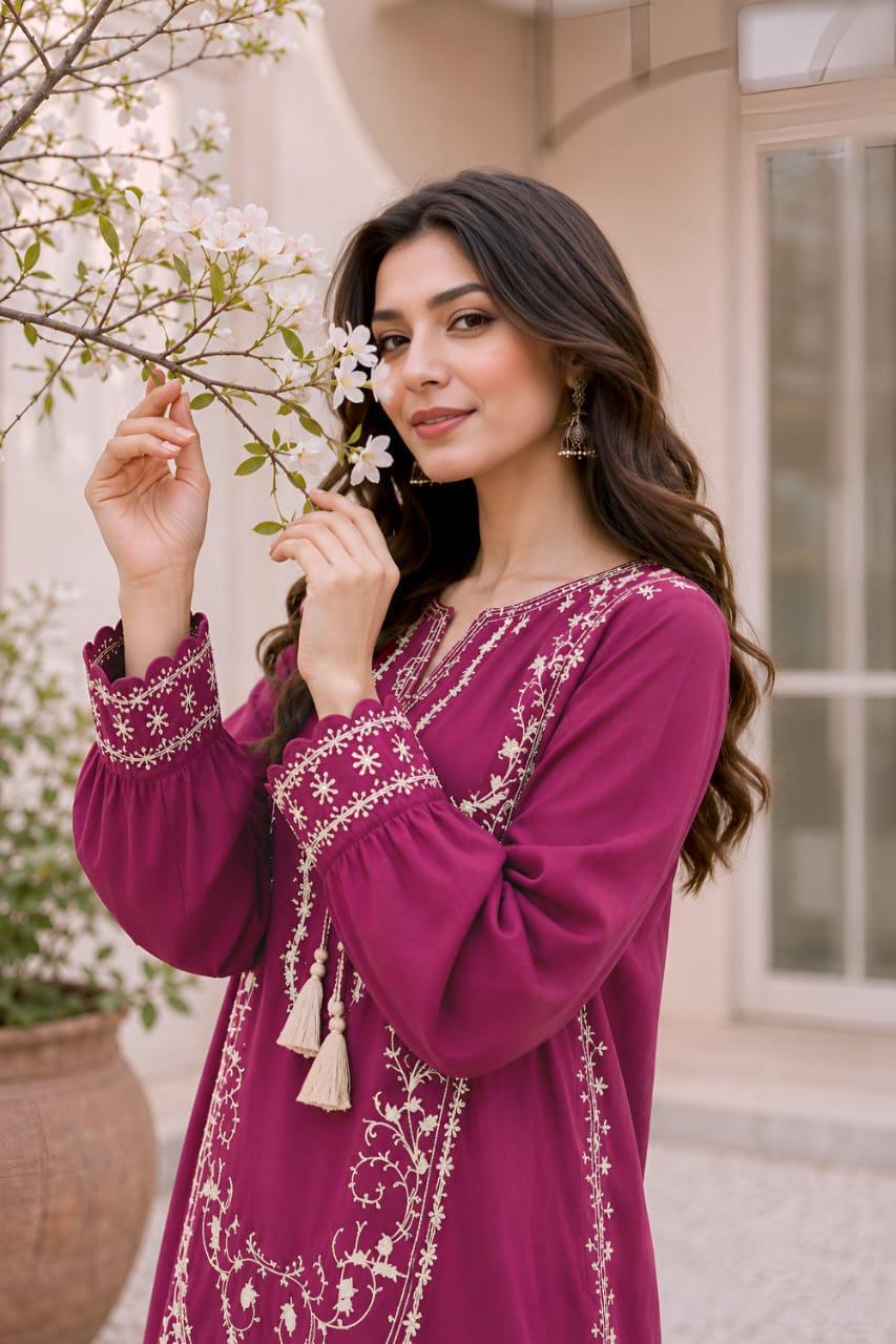 Pezwaan Berry Blossom Luxe Dhanak Suit | 2026