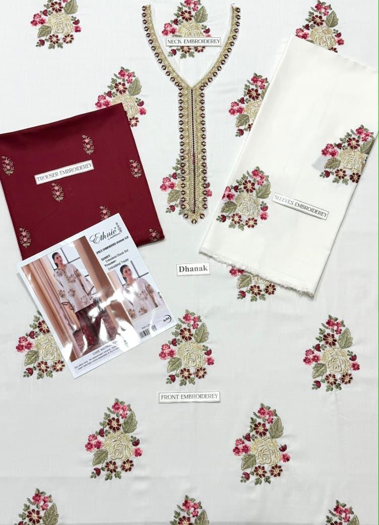 Ethnic Ivory Ruby Bloom Dhanak Suit 2026