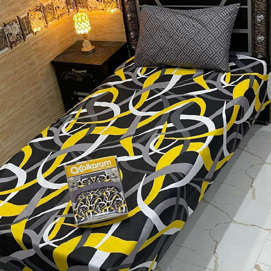 Alkaram 4Pc Mix Cotton Single Pair Bedsheets| Shop Now