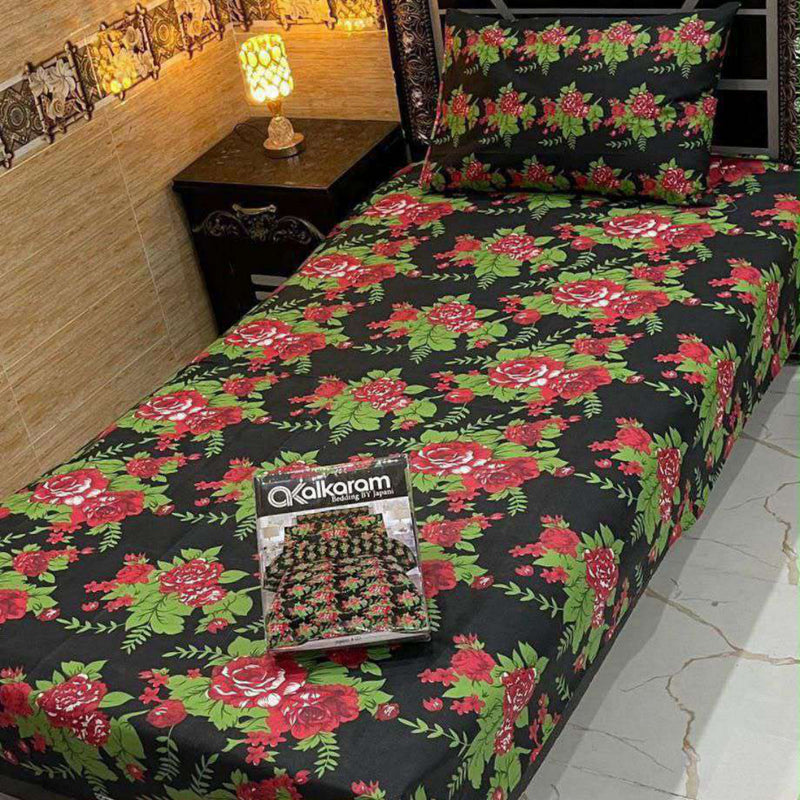 Alkaram 4Pc Mix Cotton Single Pair Bedsheets| Shop Now