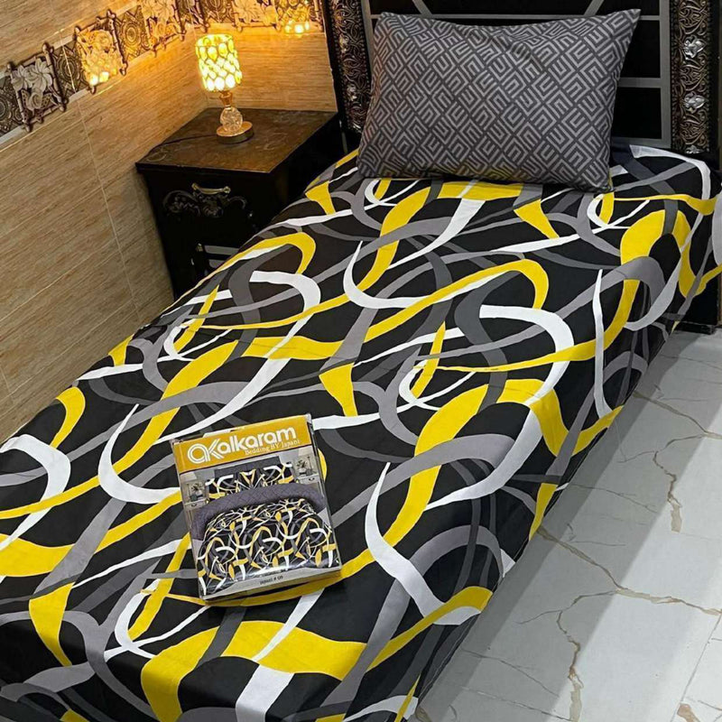 Alkaram 4Pc Mix Cotton Single Pair Bedsheets| Shop Now
