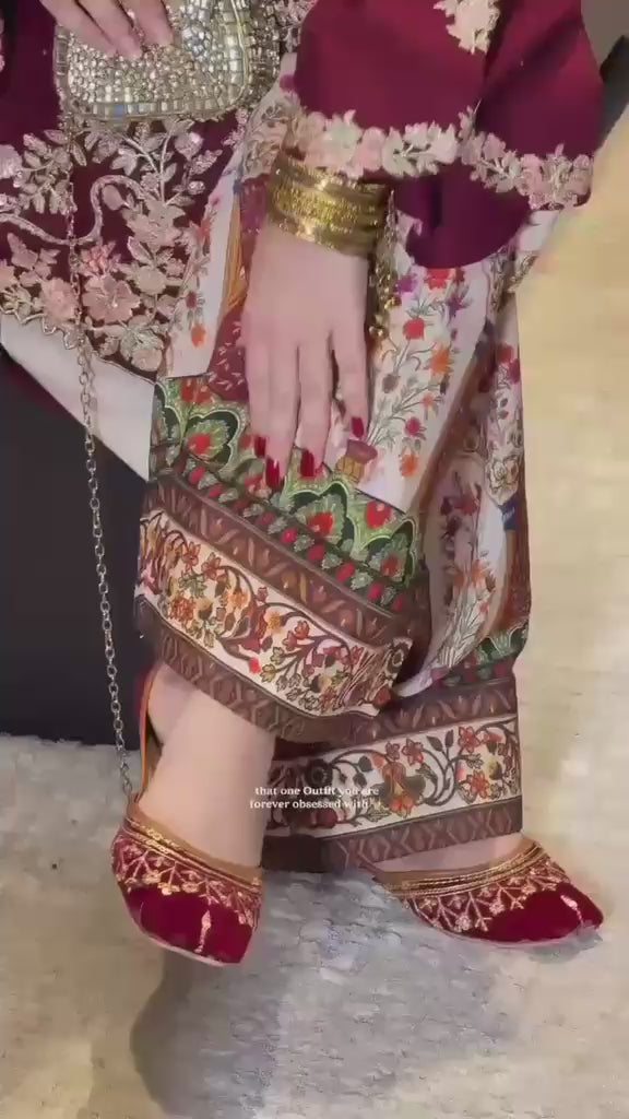 Ethnic Burgundy Royale Shamoz Silk 2-Piece Winter Collection 2026