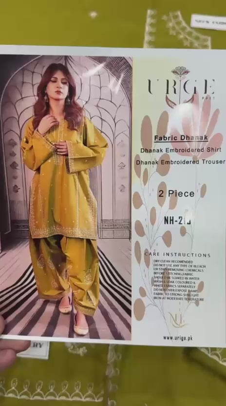 Urge Olive Gold Grace Dhanak Suit 2026