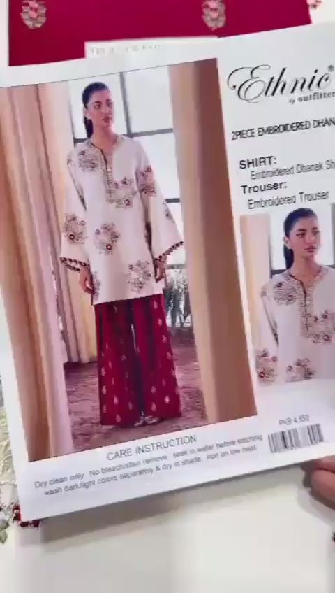 Ethnic Ivory Ruby Bloom Dhanak Suit 2026